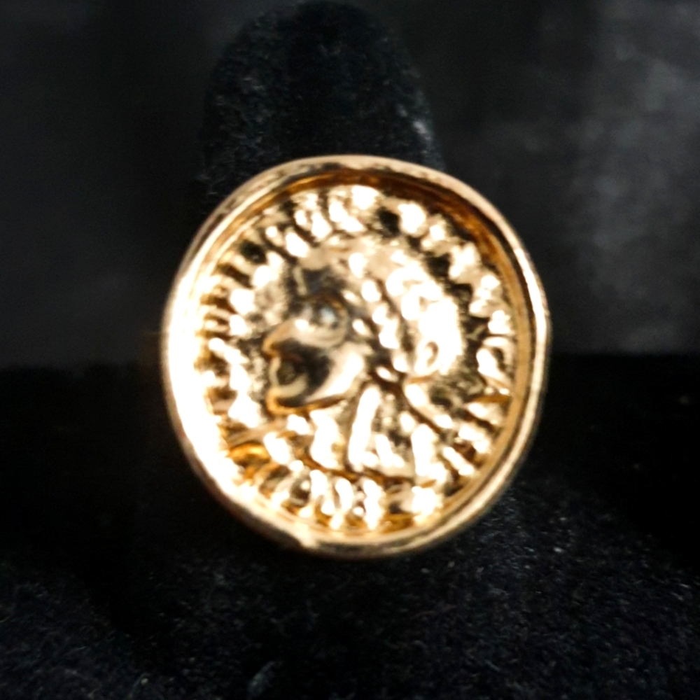Gold Coin Medallion Ring